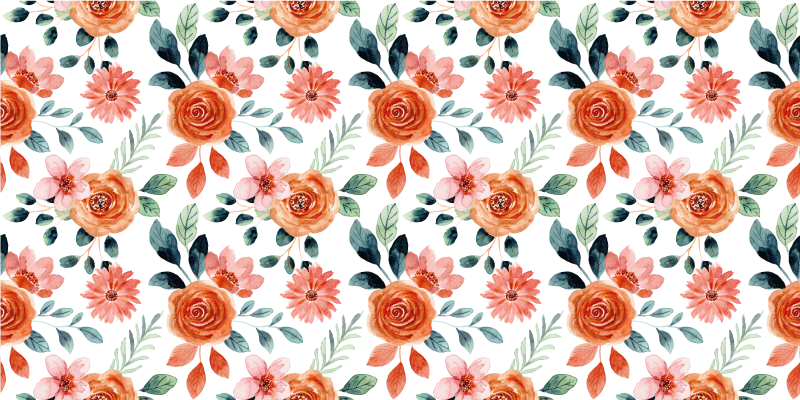 Floral vinyl rug with charming botanical design - TenStickers