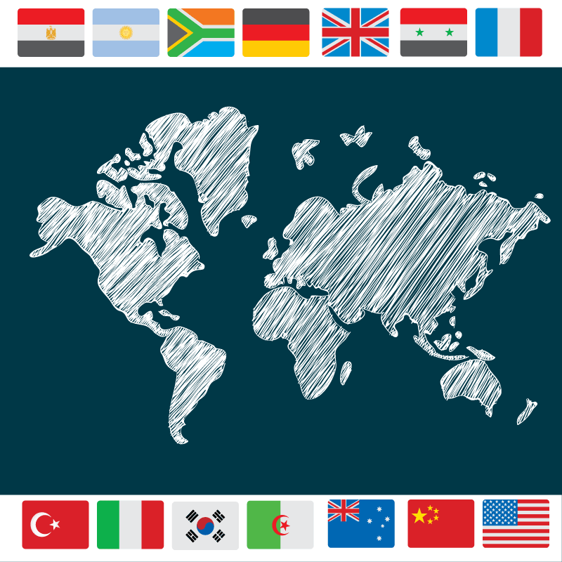 World map vinyl rug global map artwork - TenStickers