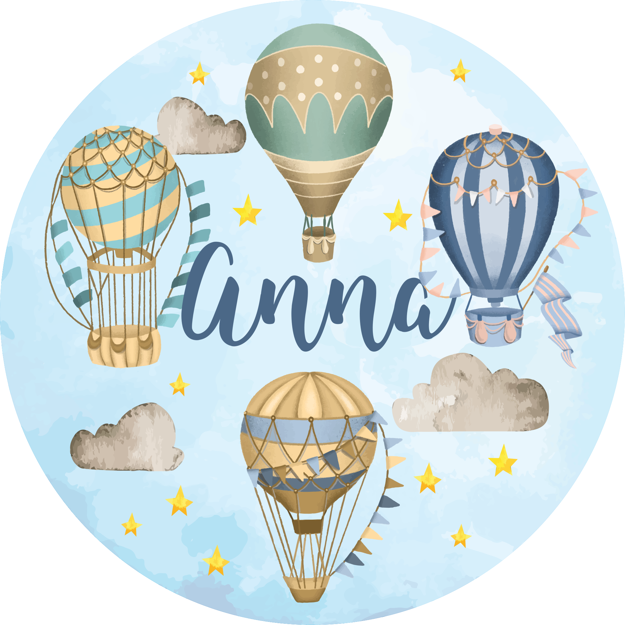 Air Balloon Fantasy custom vinyl rug - TenStickers