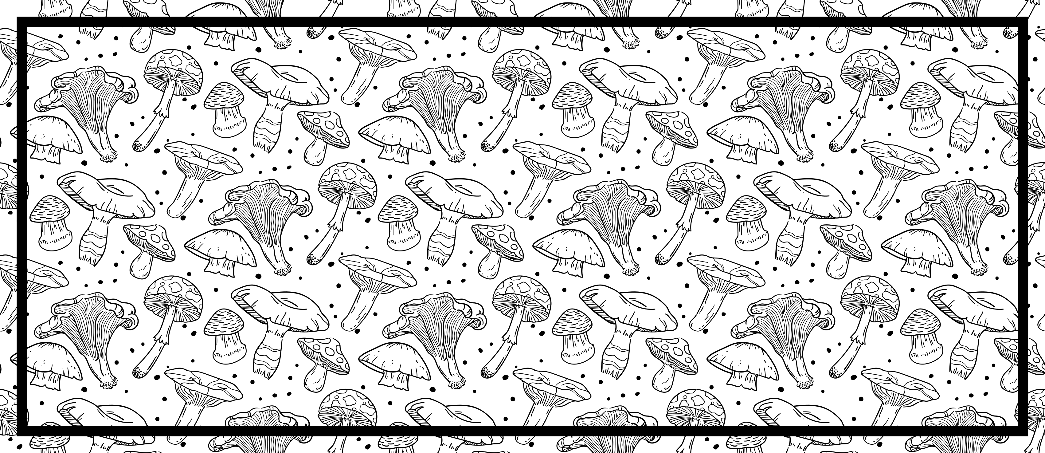 Mushroom Motifs nature vinyl rug - TenStickers