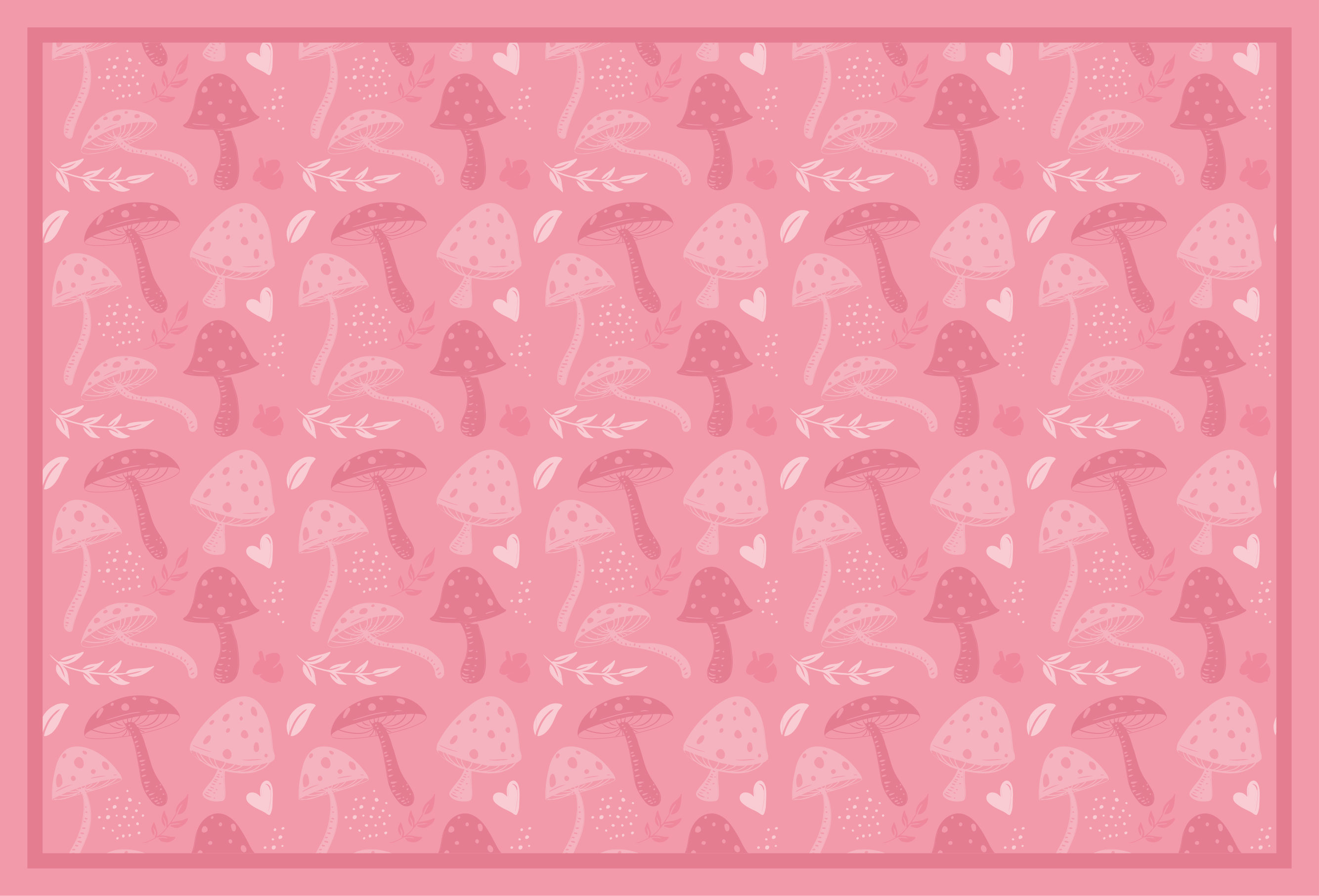 Nature vinyl rug charming mushroom design - TenStickers