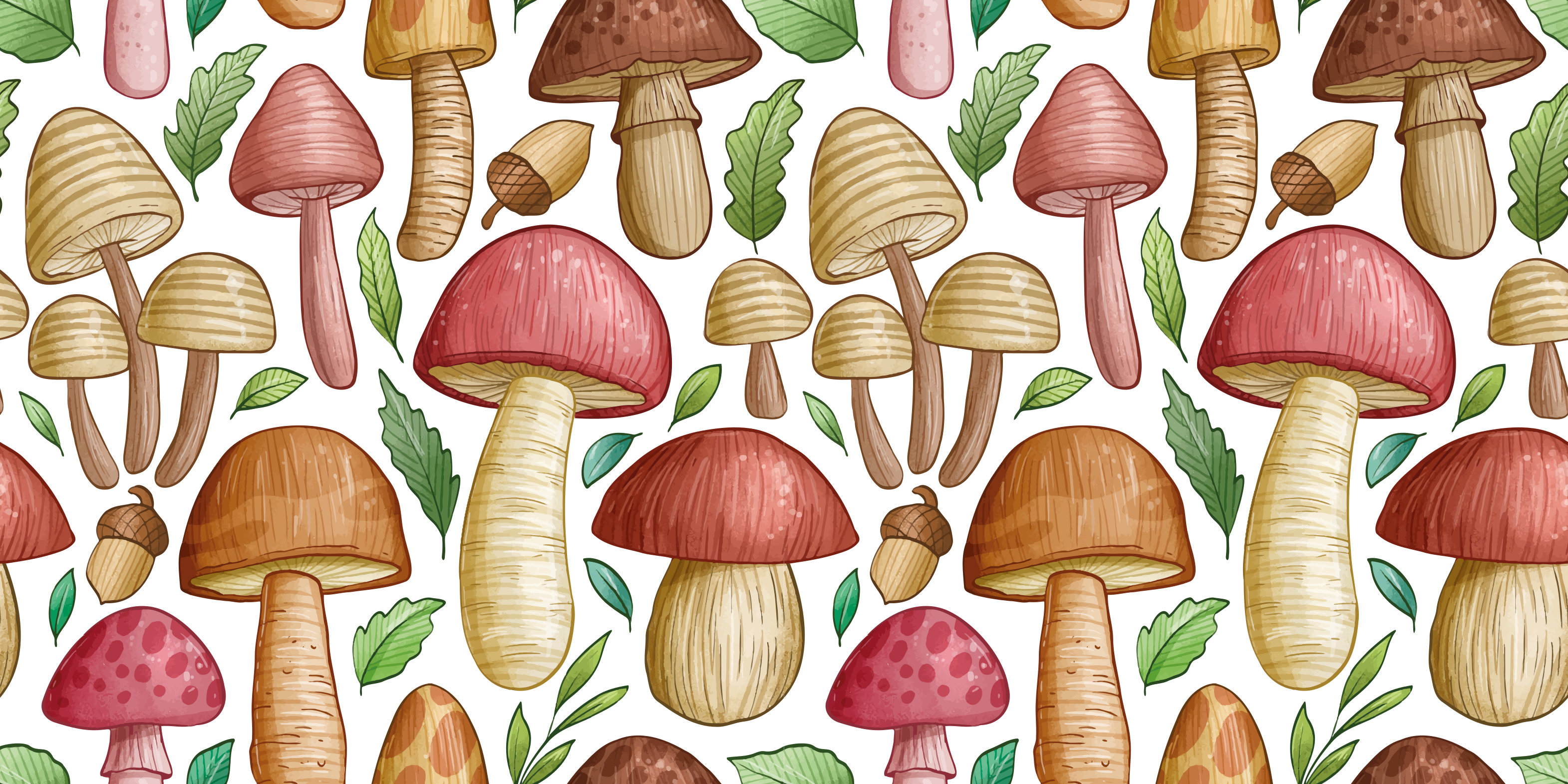 Collection of mushrooms kitchen floor tiles - TenStickers