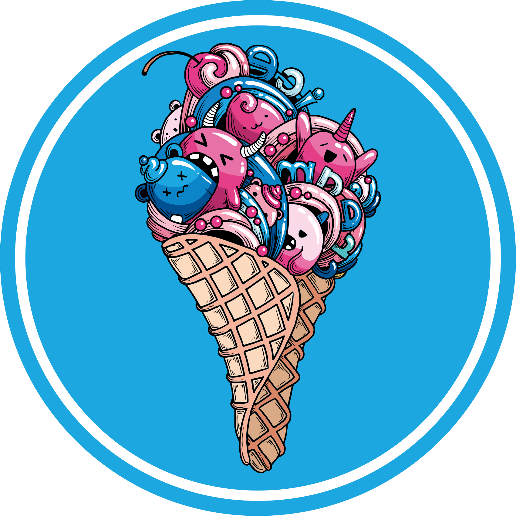 Ice Cream Delight circular vinyl rug - TenStickers