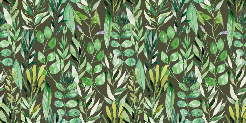 Lush Greenery Pattern nature vinyl rug - TenStickers