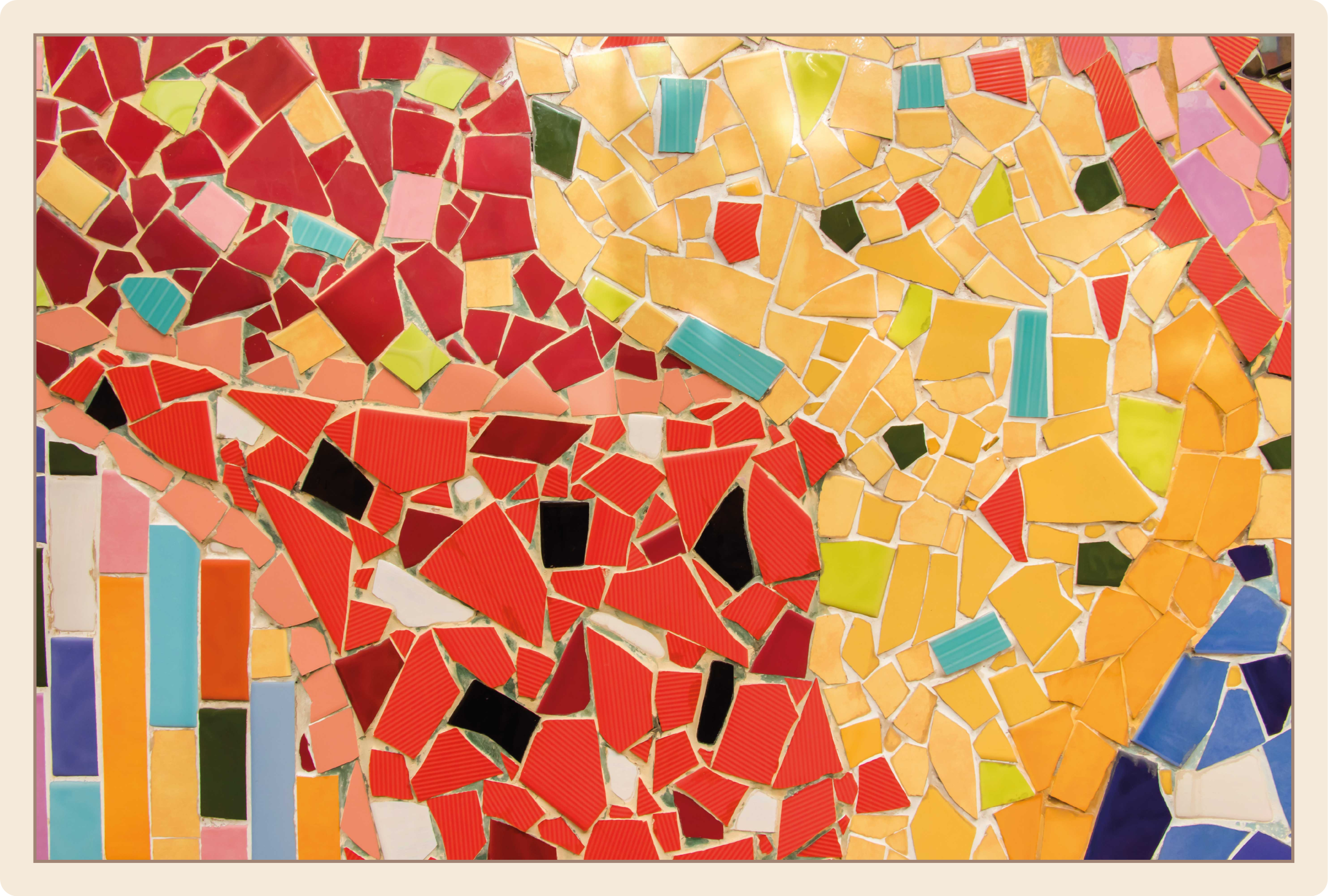 Detail colored ceramic mosaic tile carpet - TenStickers