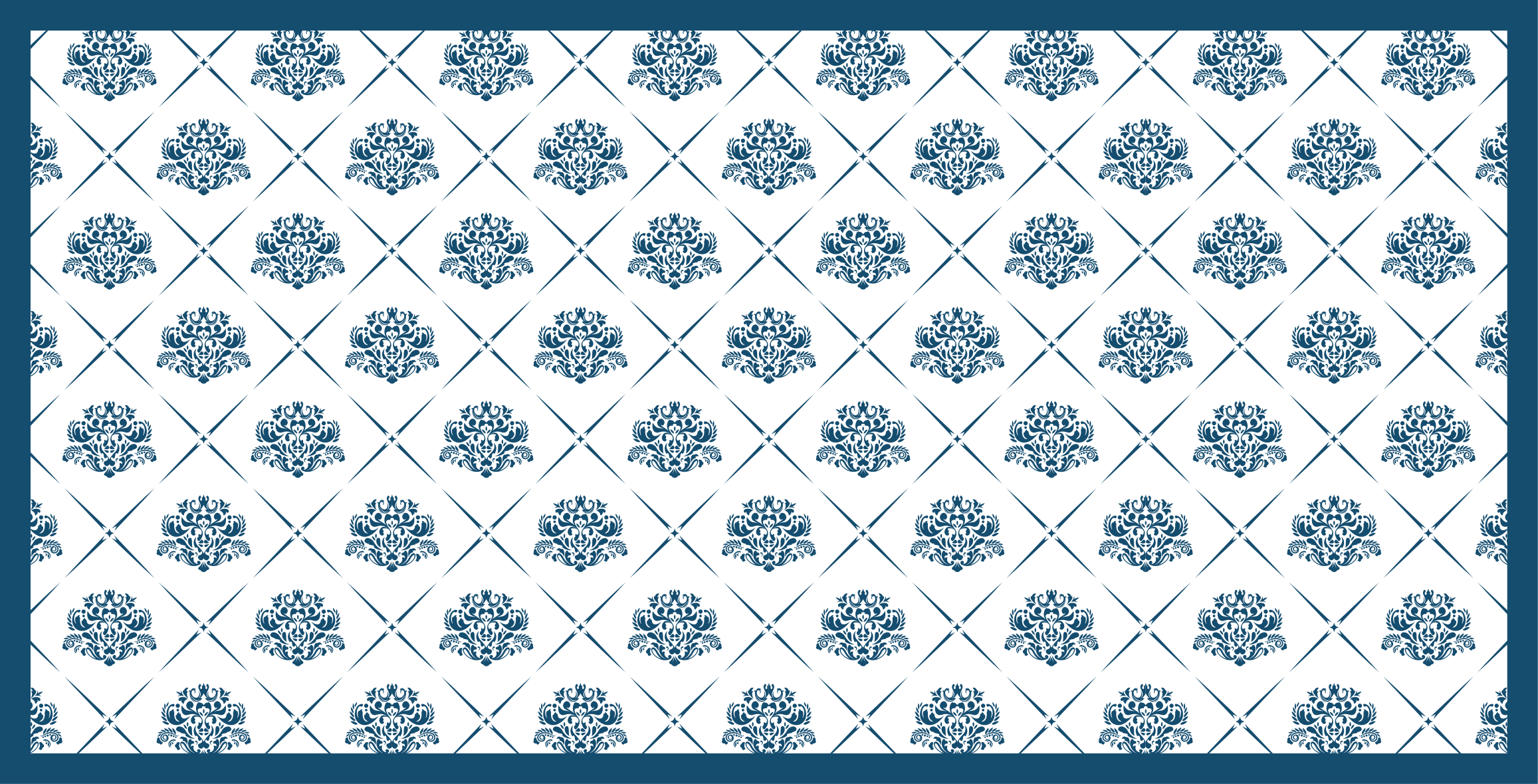 Floral blue motif bathroom vinyl rug - TenStickers