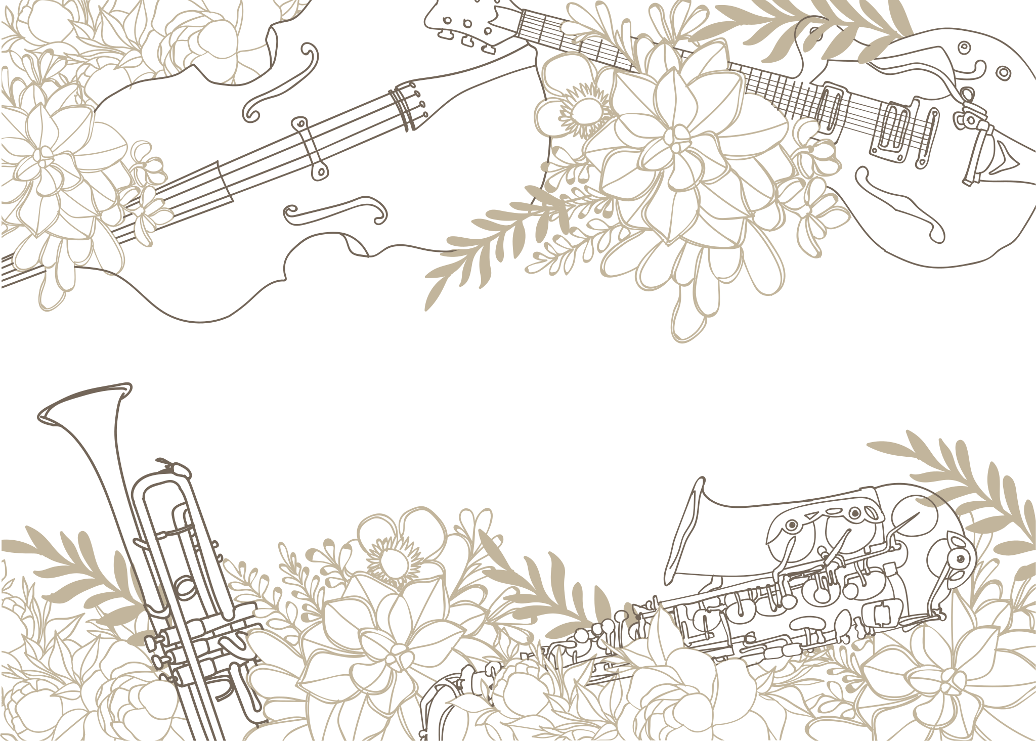 Harmonic Floral Composition floral vinyl rug - TenStickers