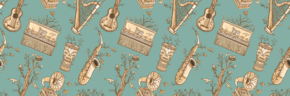 Musical Instruments Idea kids vinyl rug - TenStickers