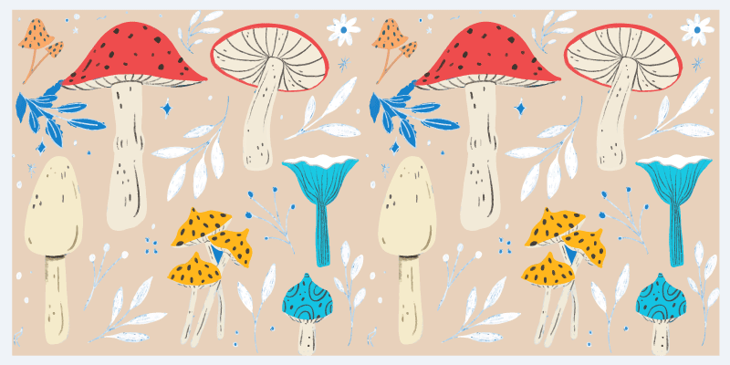 Mushroom Elements nature vinyl rug - TenStickers
