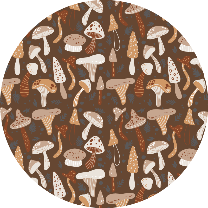 Fungi Collection circular vinyl rug - TenStickers