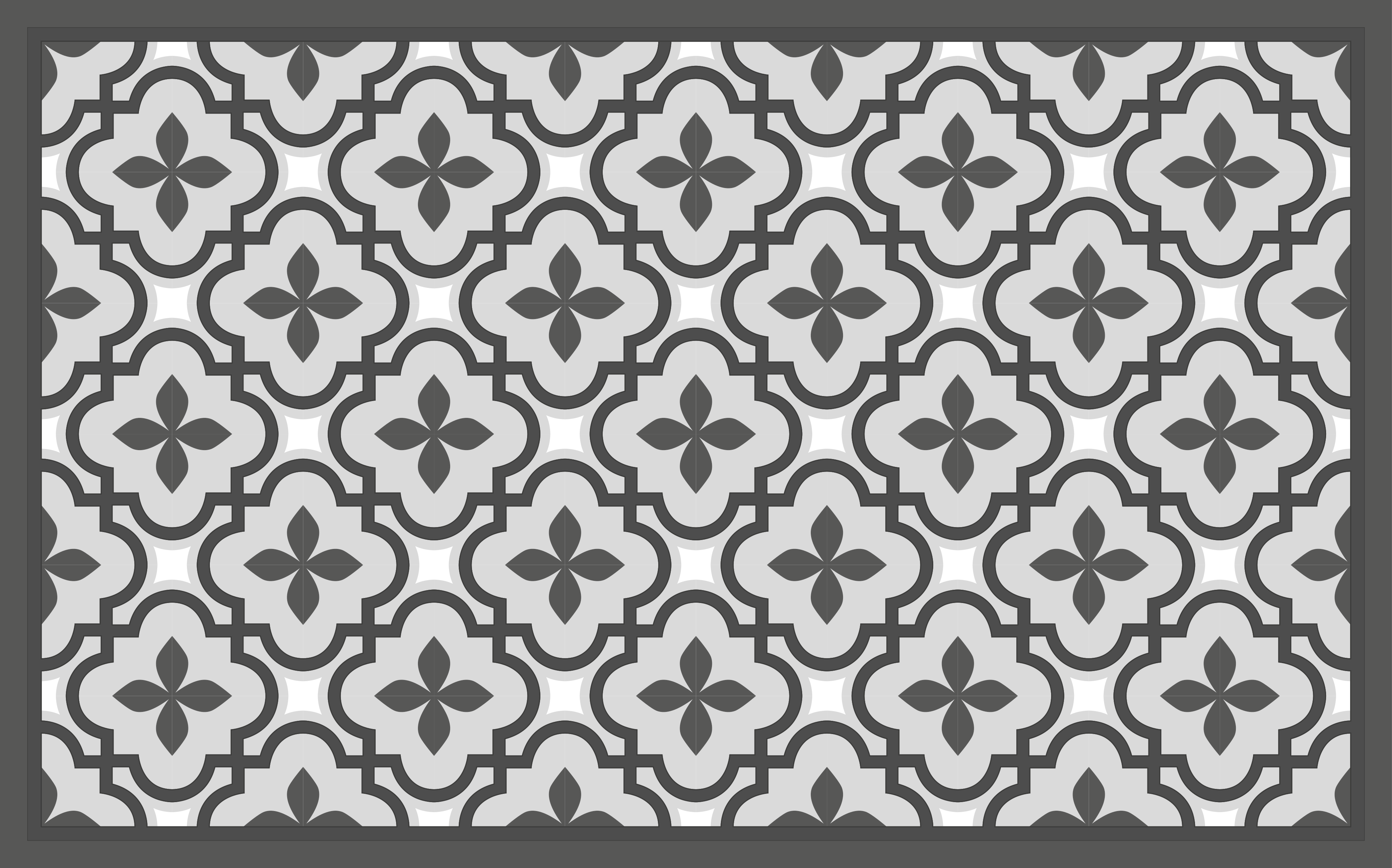 Grey and white floral pattern tile carpet - TenStickers