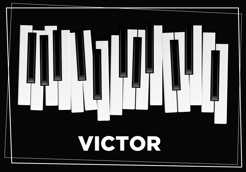 Piano Keyboard Personalized custom vinyl rug - TenStickers