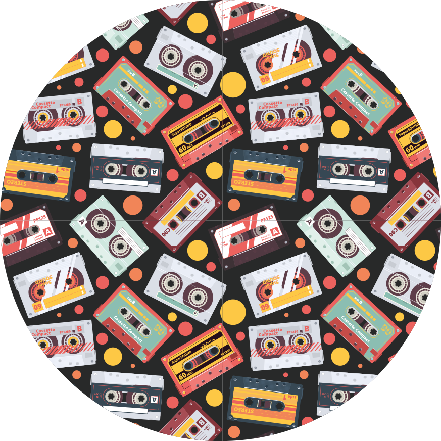 Vintage vinyl rug in cassette style design - TenStickers