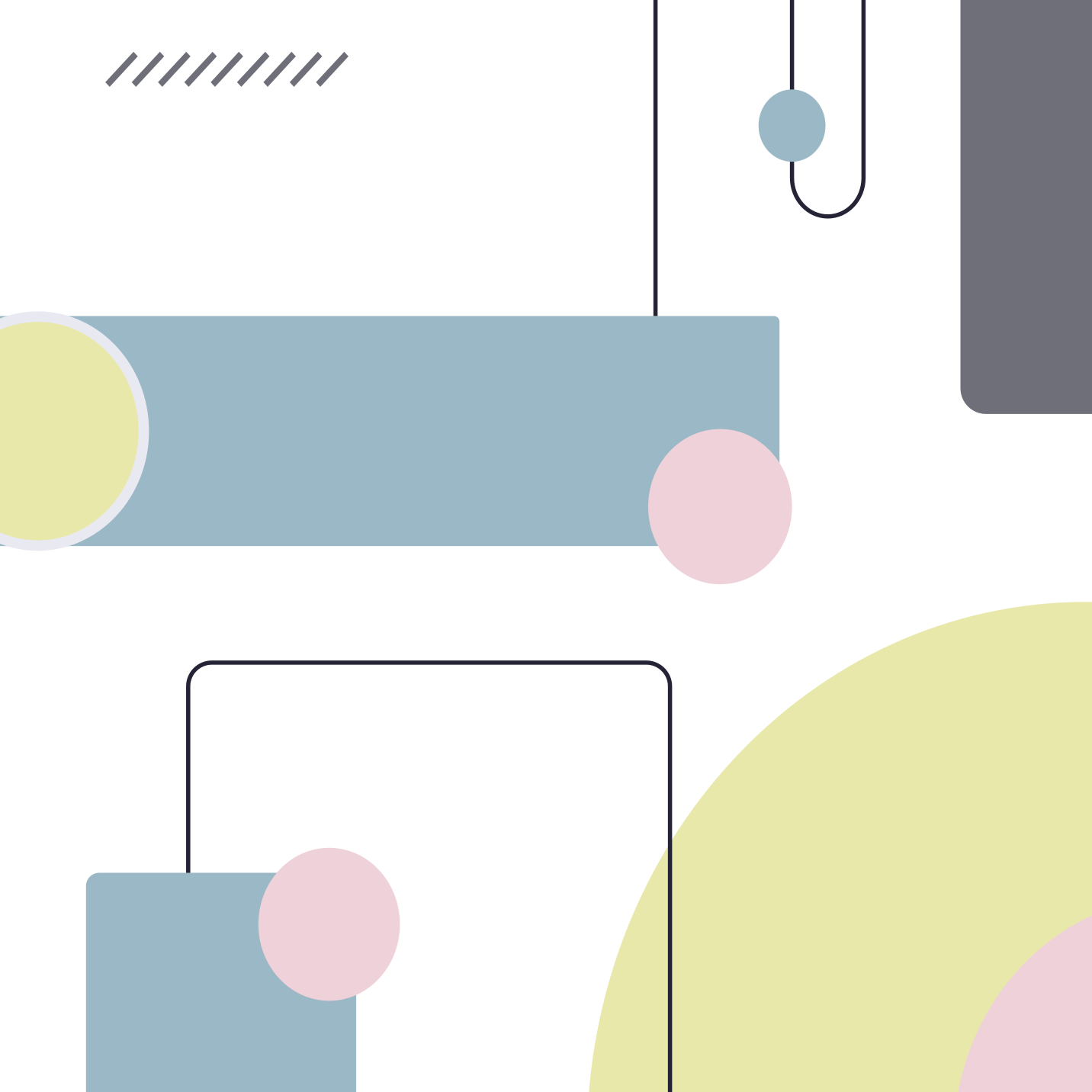 Minimal vinyl rug abstract pastel shapes - TenStickers
