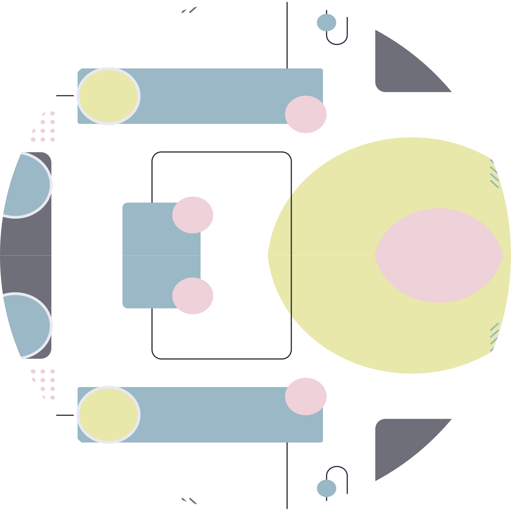 Geometric vinyl rug with abstract circular shapes - TenStickers