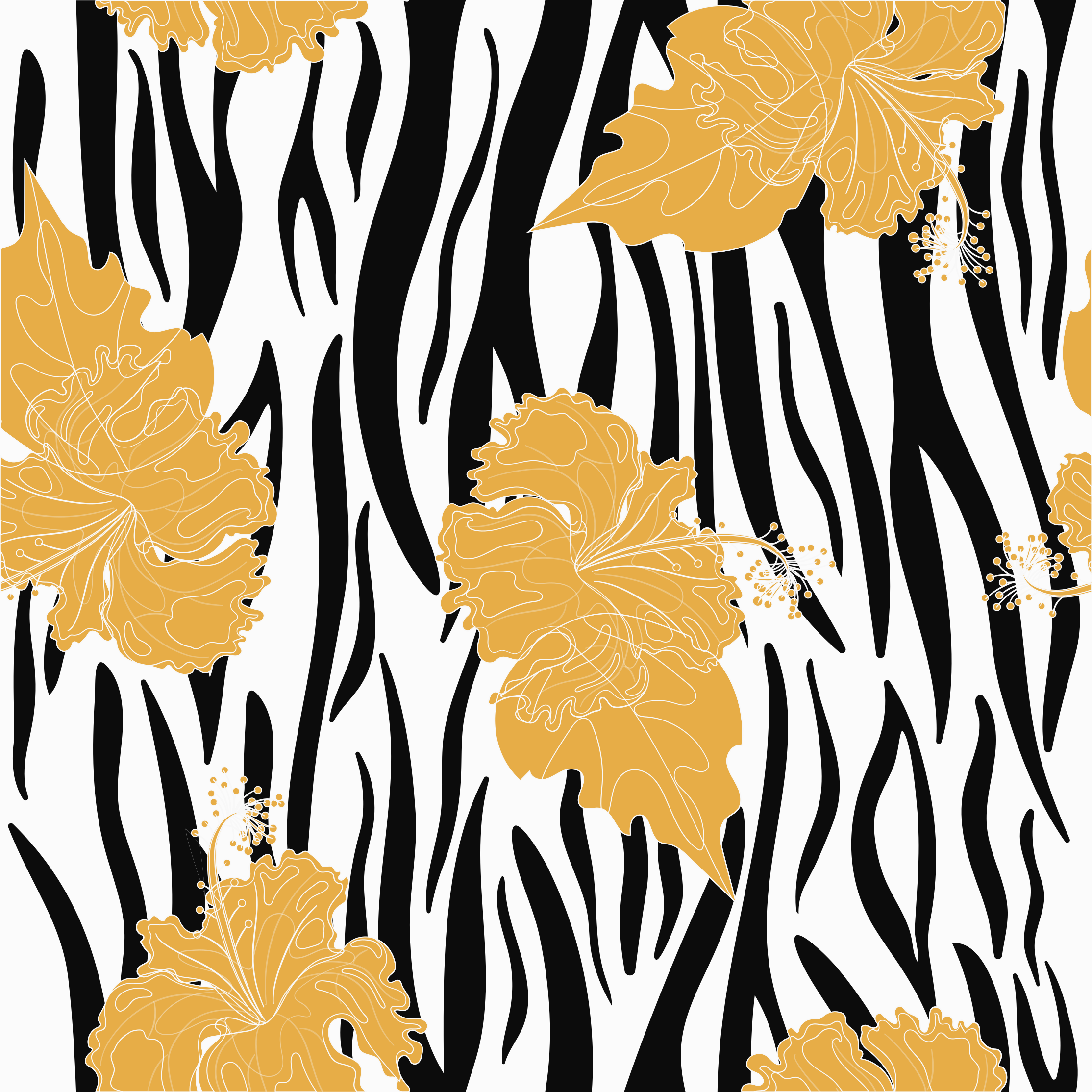 Floral vinyl rug with tropical jungle design - TenStickers