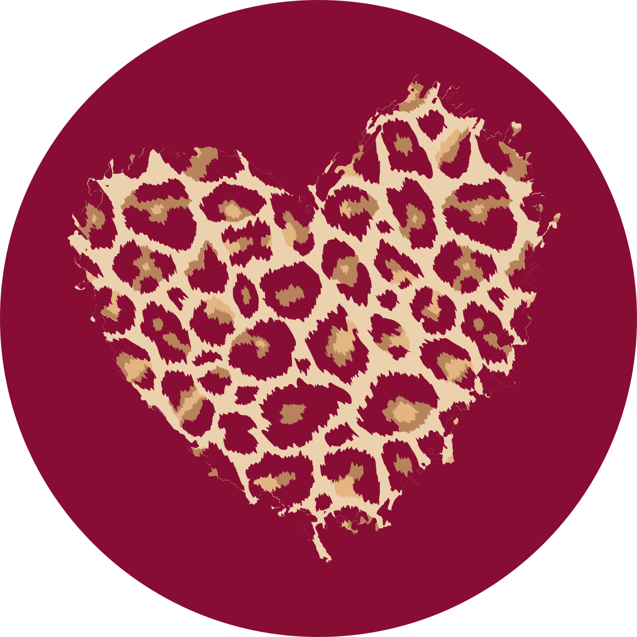 Heart Patterned Spots animal print vinyl rug - TenStickers