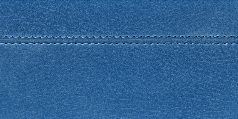 Blue Leather Stitching wood effect vinyl rug - TenStickers