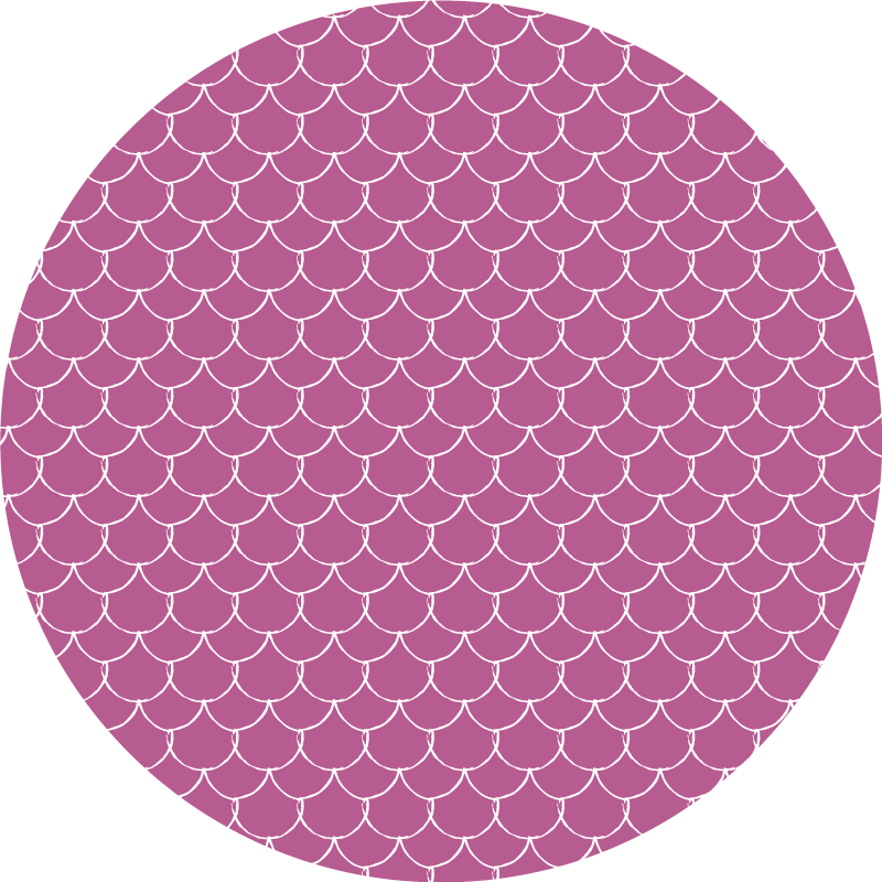 Pink scallop pattern textured vinyl rug - TenStickers