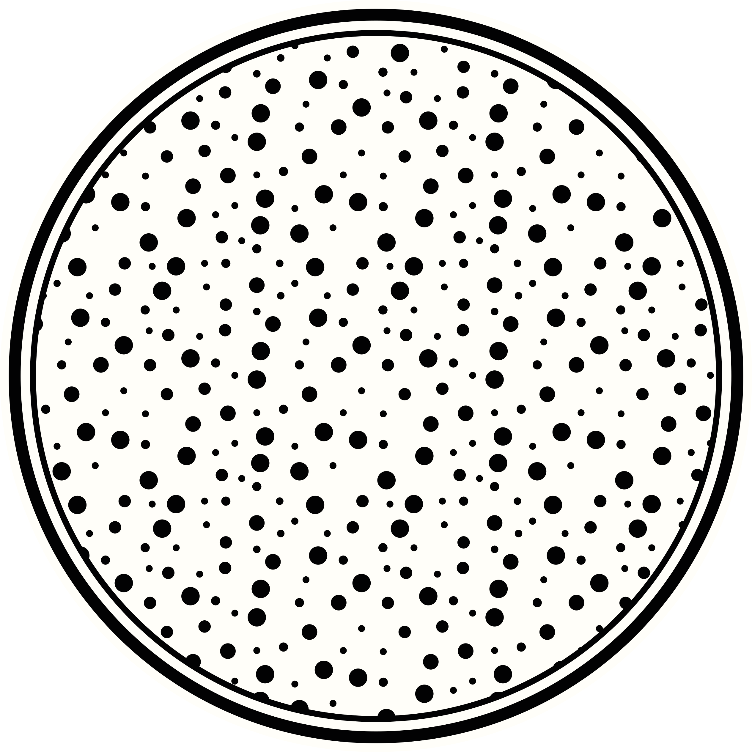 Black polka dots on white circular rug - TenStickers