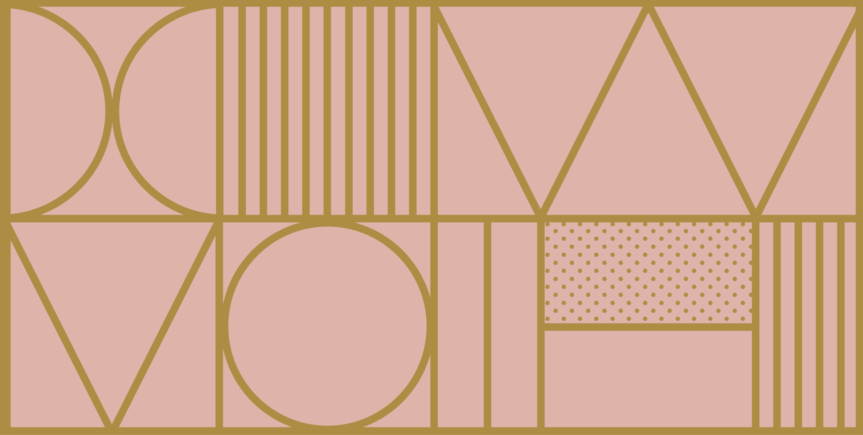 Gold and pink colors block rectangular rug - TenStickers