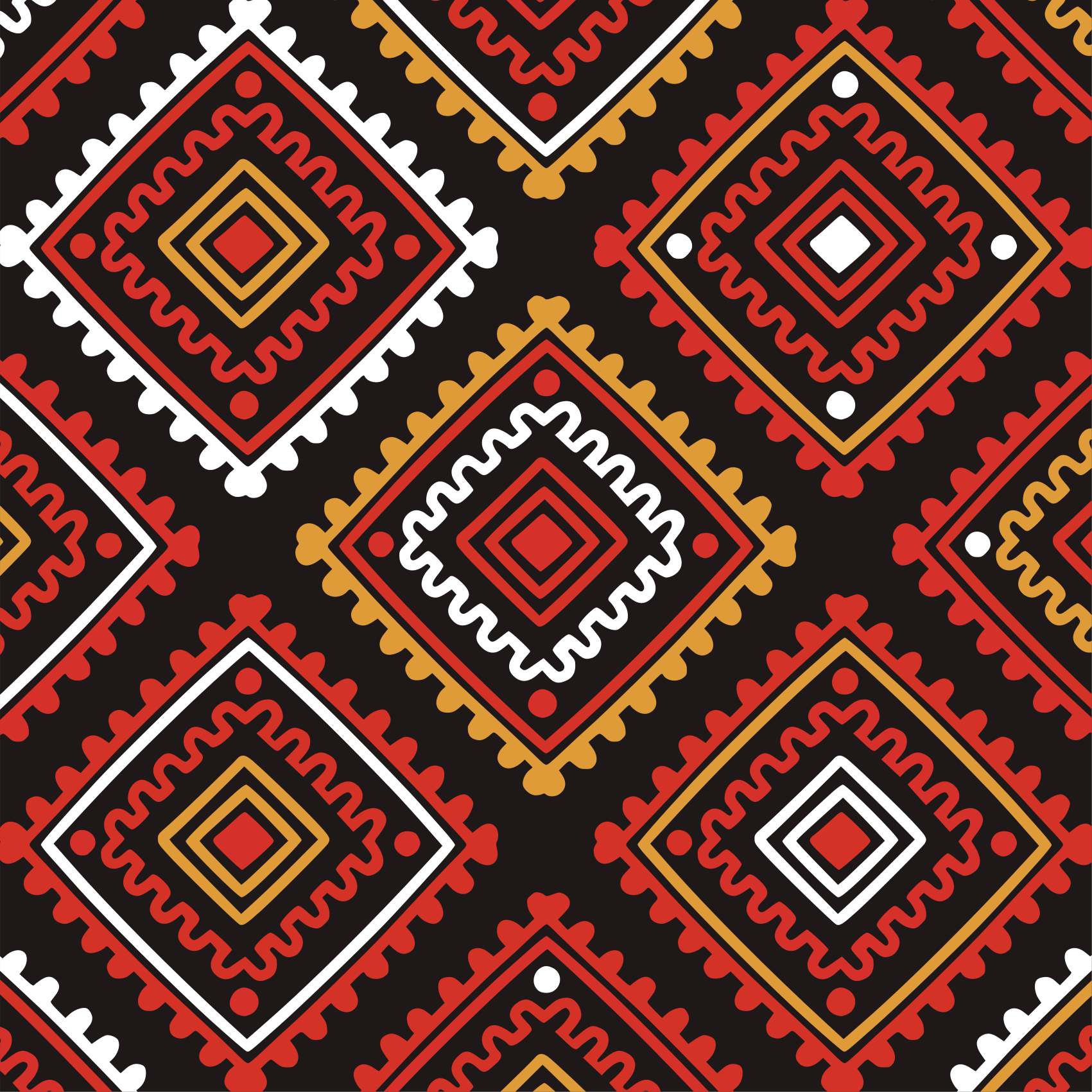 Ethnic vinyl rug lively geometric design - TenStickers
