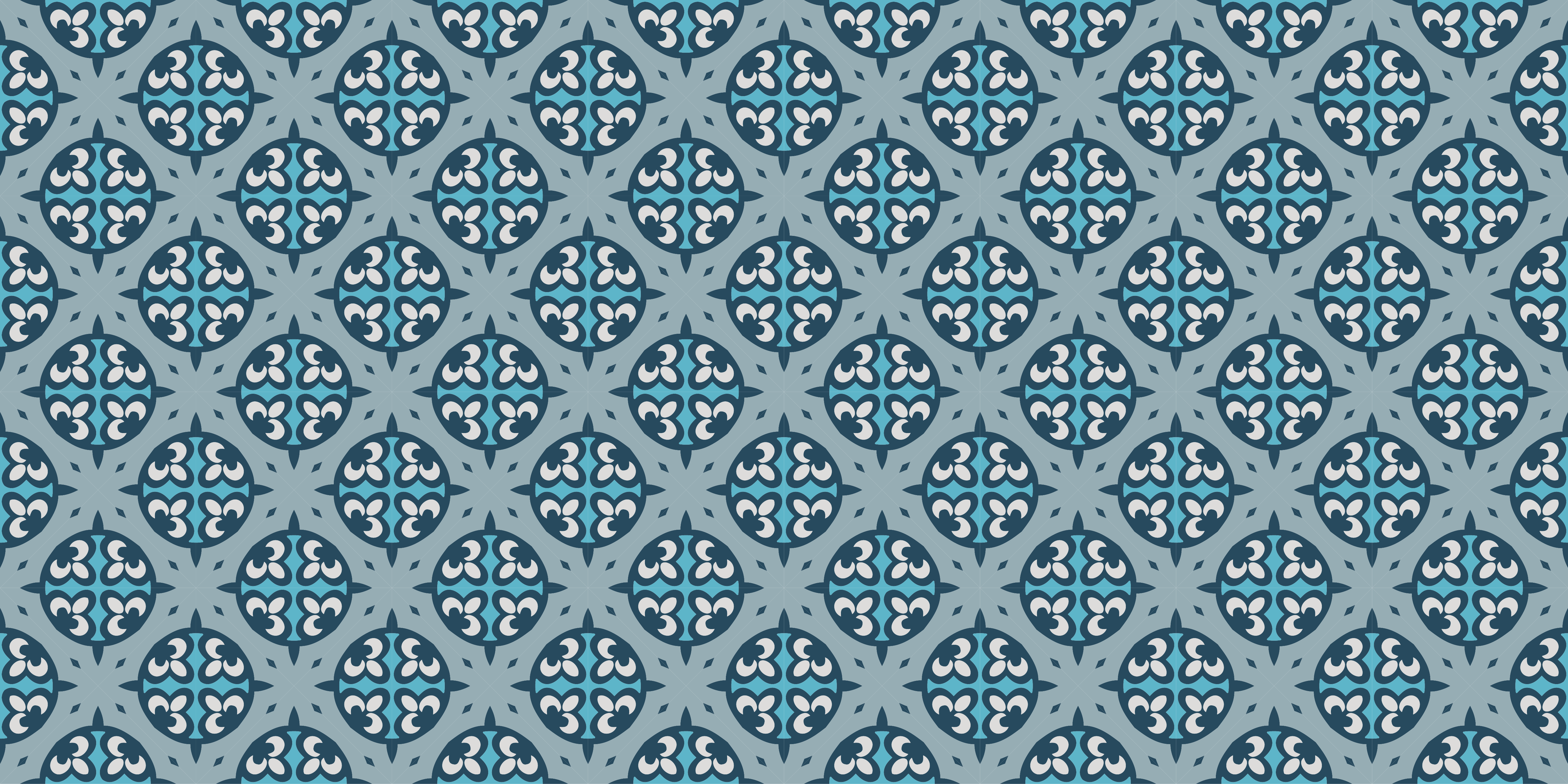 Blue and gray classic style tile carpet - TenStickers