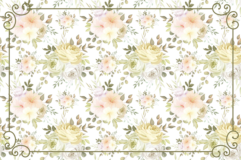 Botanical Grace floral vinyl rug - TenStickers