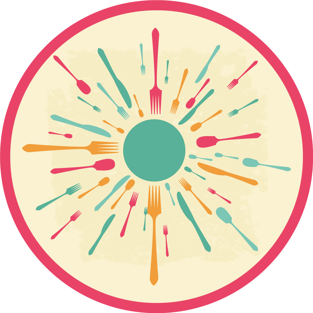 Colorful Cutlery Burst kitchen vinyl rug - TenStickers