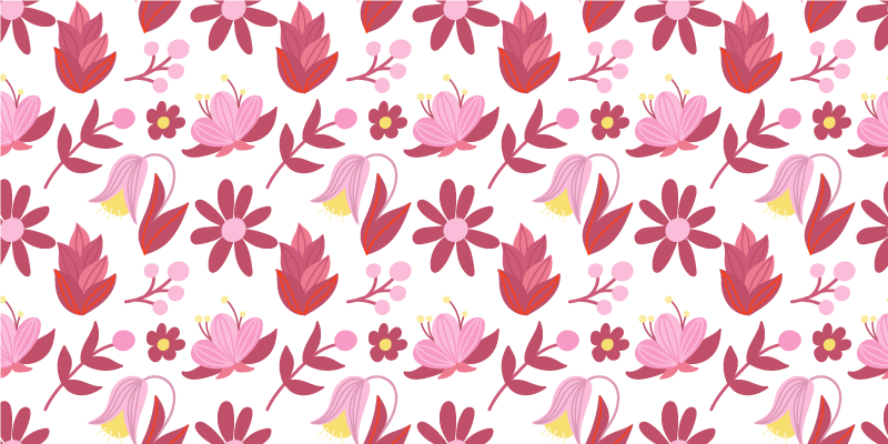 Floral patterns bloom floral vinyl rug - TenStickers