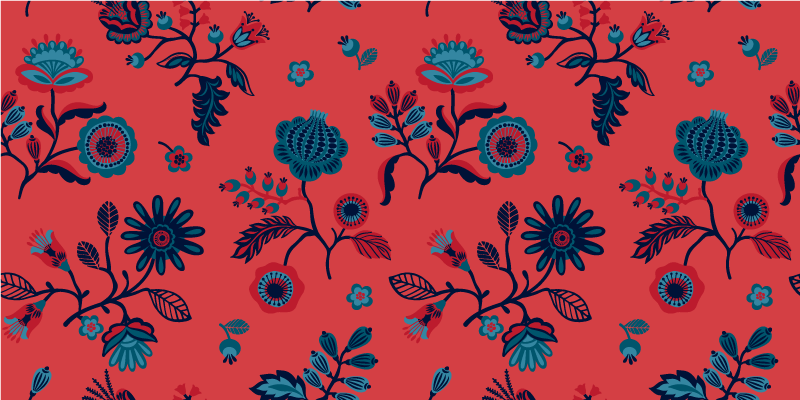 Vibrant floral print floral vinyl rug - TenStickers