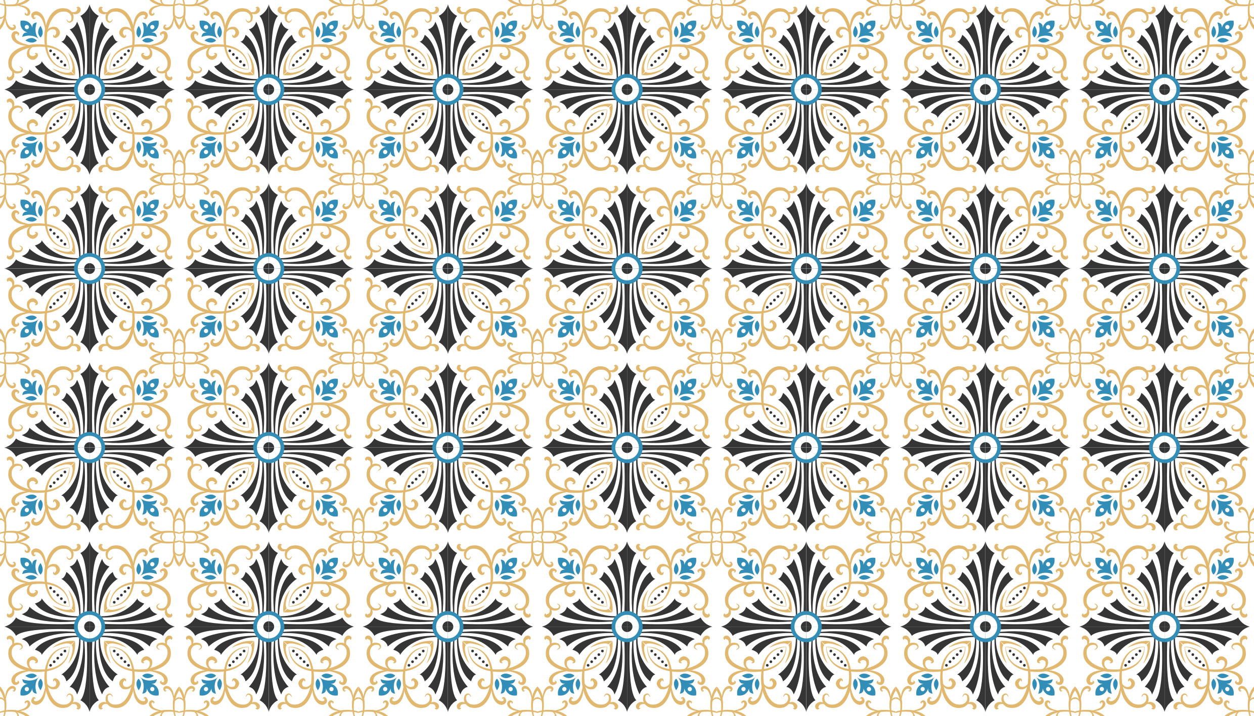 Mosaic vinyl rug in elegant mosaic style - TenStickers