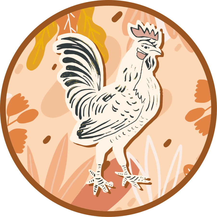 Delightful rooster animal vinyl rug - TenStickers