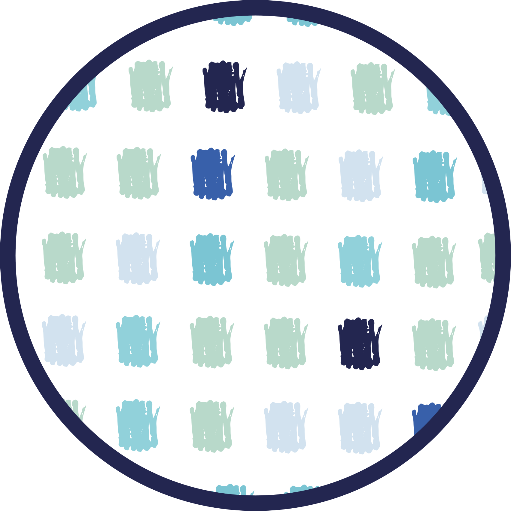 Paint strokes in shades blue nordic vinyl rug - TenStickers