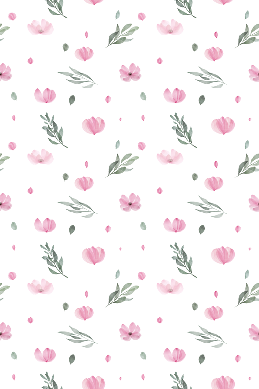 Enchanting Flower Illustrations floral vinyl rug - TenStickers