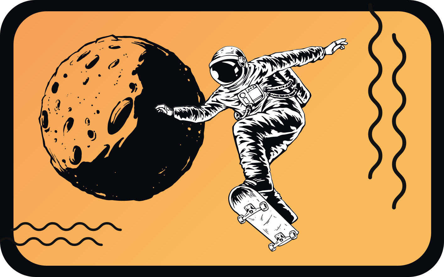 Skateboarding astronaut kids vinyl rug - TenStickers