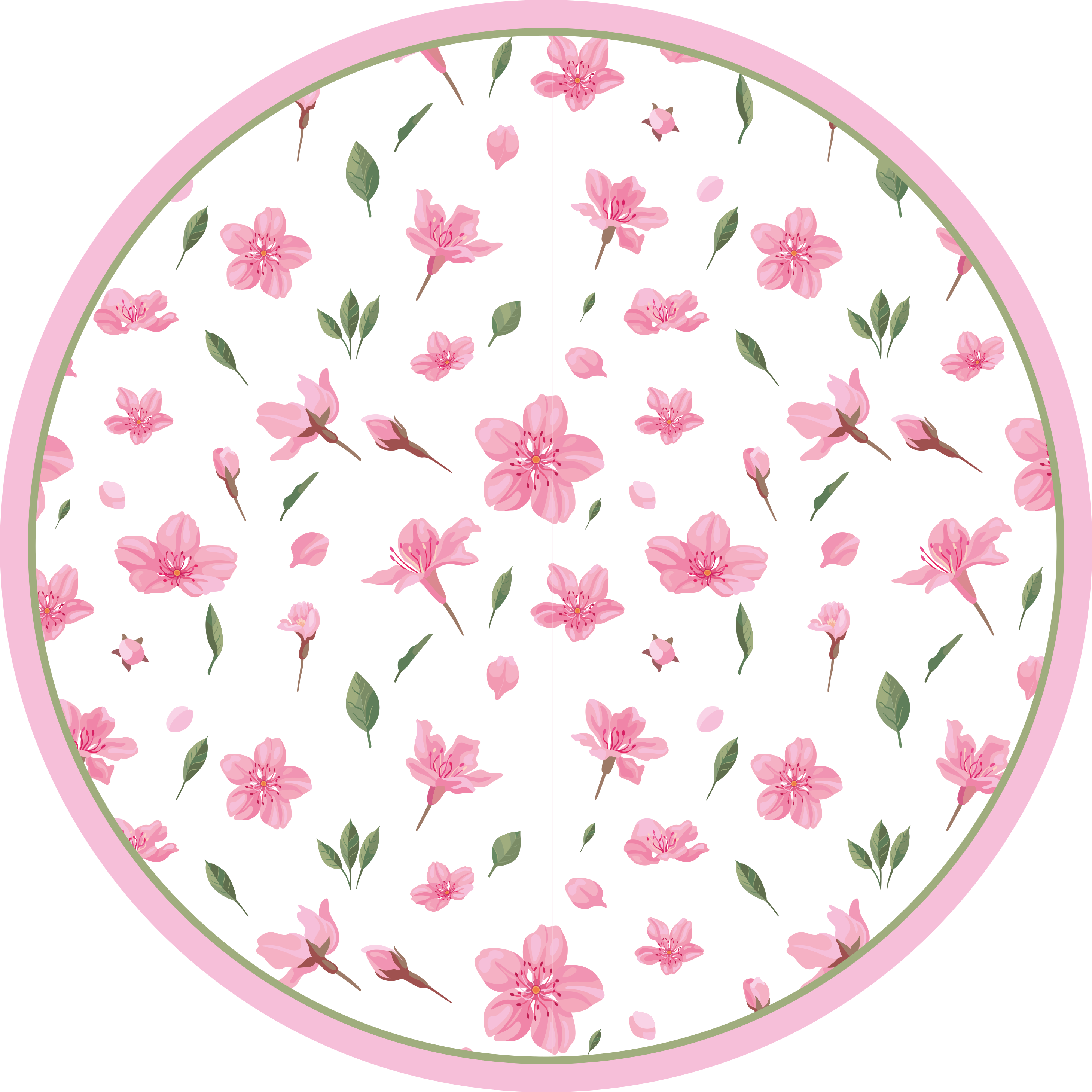 Blooming Roseate Botanic floral vinyl rug - TenStickers