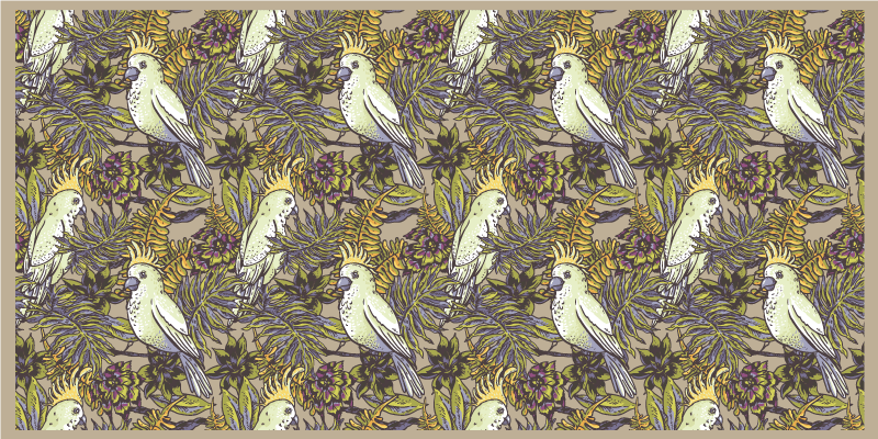 Colorful Parrots Pattern floral vinyl rug - TenStickers