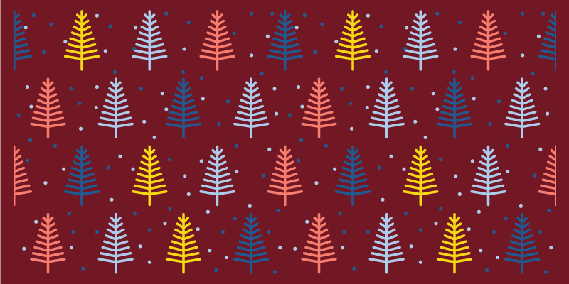 Red colorful trees Christmas vinyl rug - TenStickers