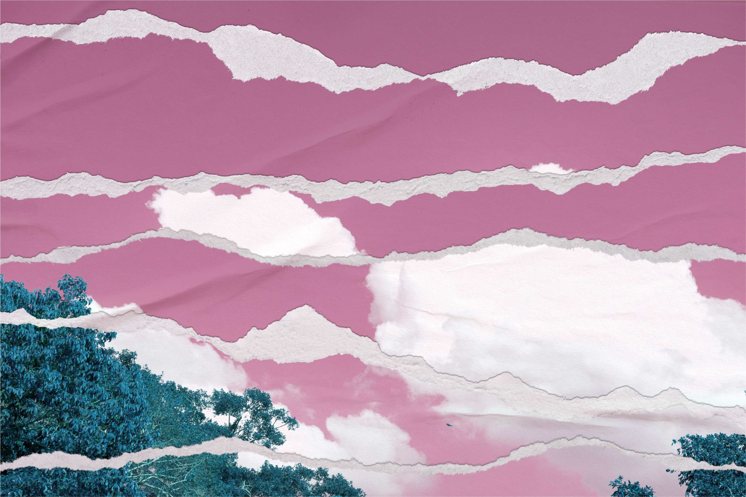 Pink ripped sky nature vinyl rug - TenStickers