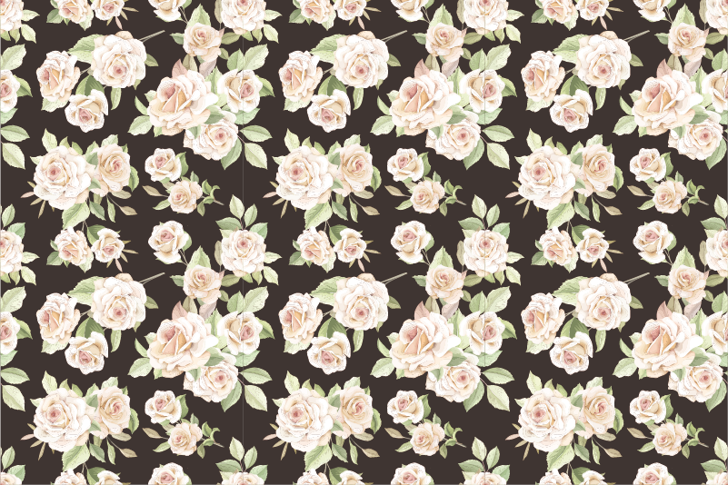 Floral vinyl rug rose floral design - TenStickers