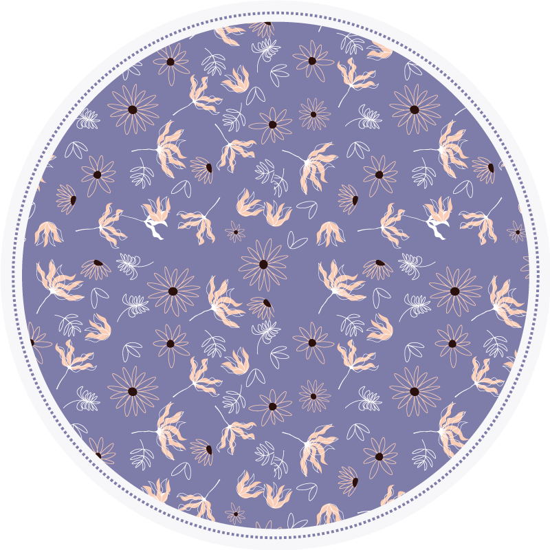 Floral vinyl rug floral purple design - TenStickers