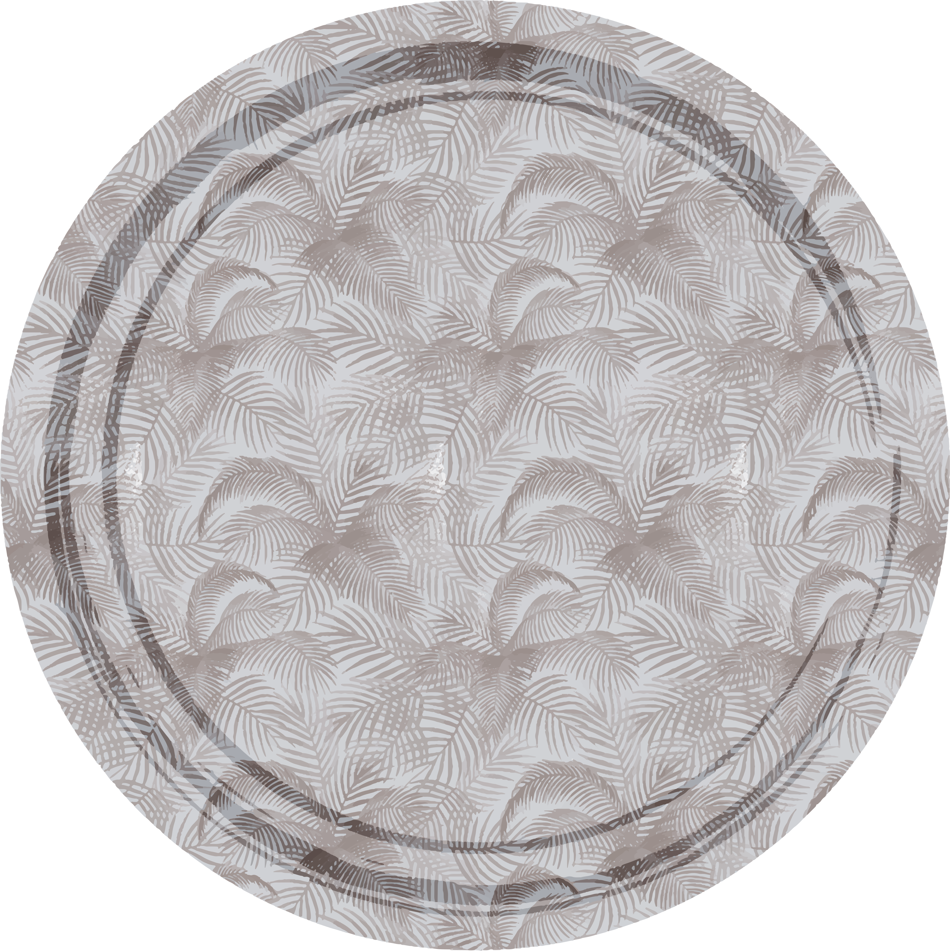 Gray 80's elegant botanical  vintage rug - TenStickers