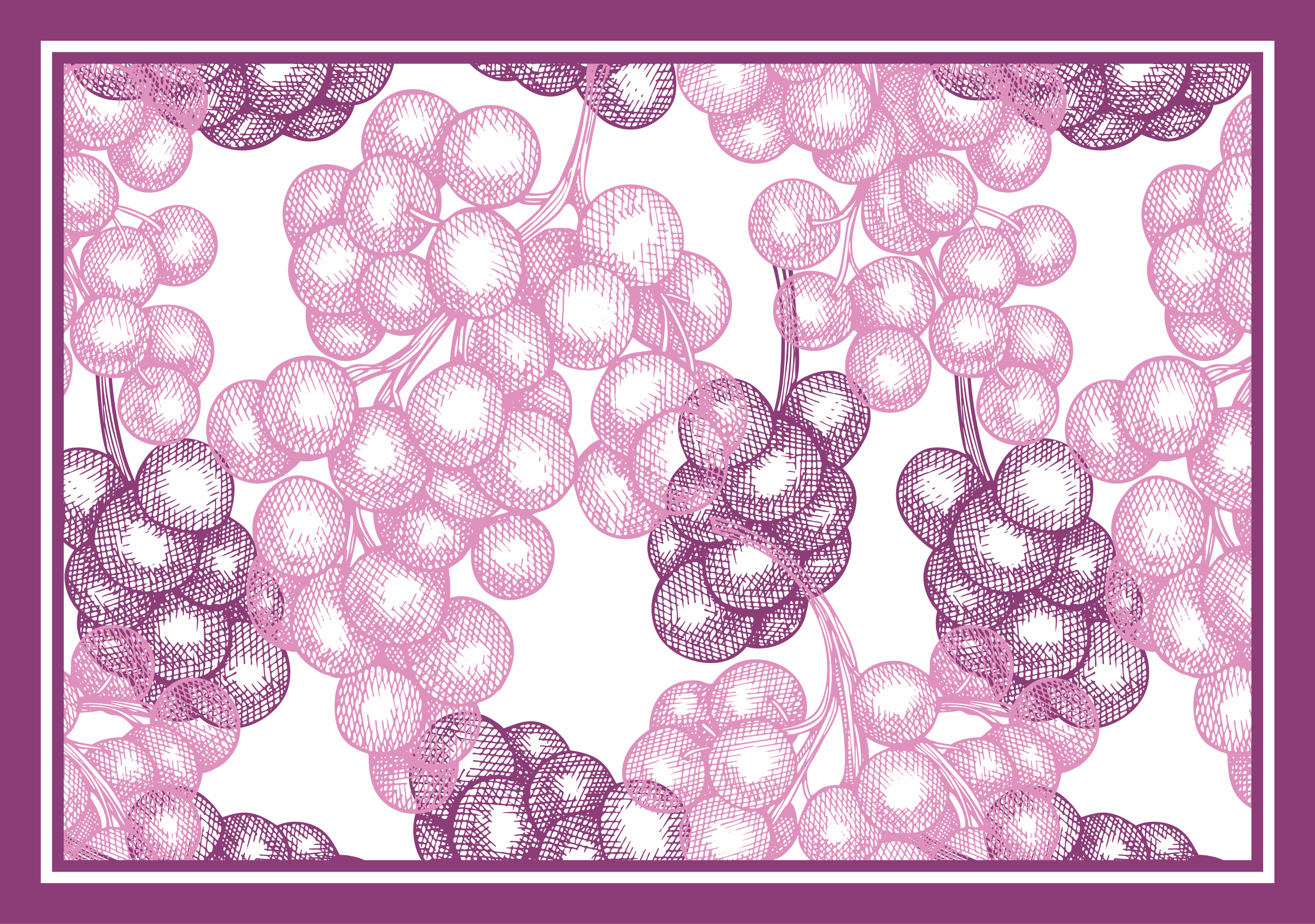 Purple grapes design floral vinyl rug - TenStickers