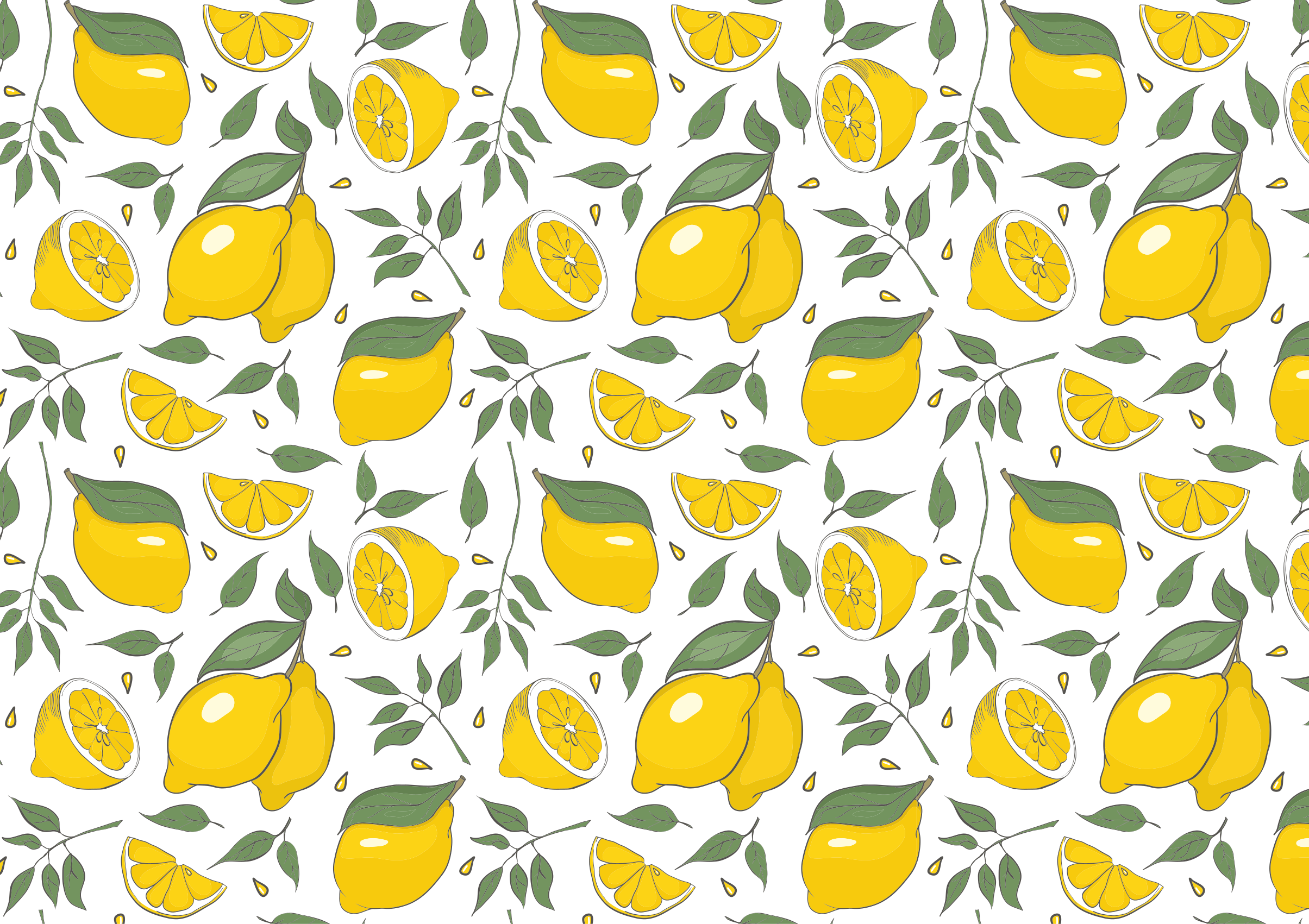 Lemon floral pattern kitchen vinyl rug - TenStickers