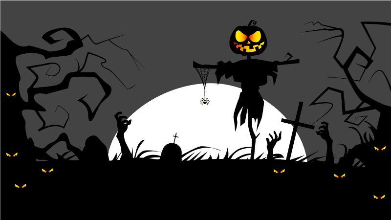 Eerie cemetery Setting halloween vinyl rug - TenStickers