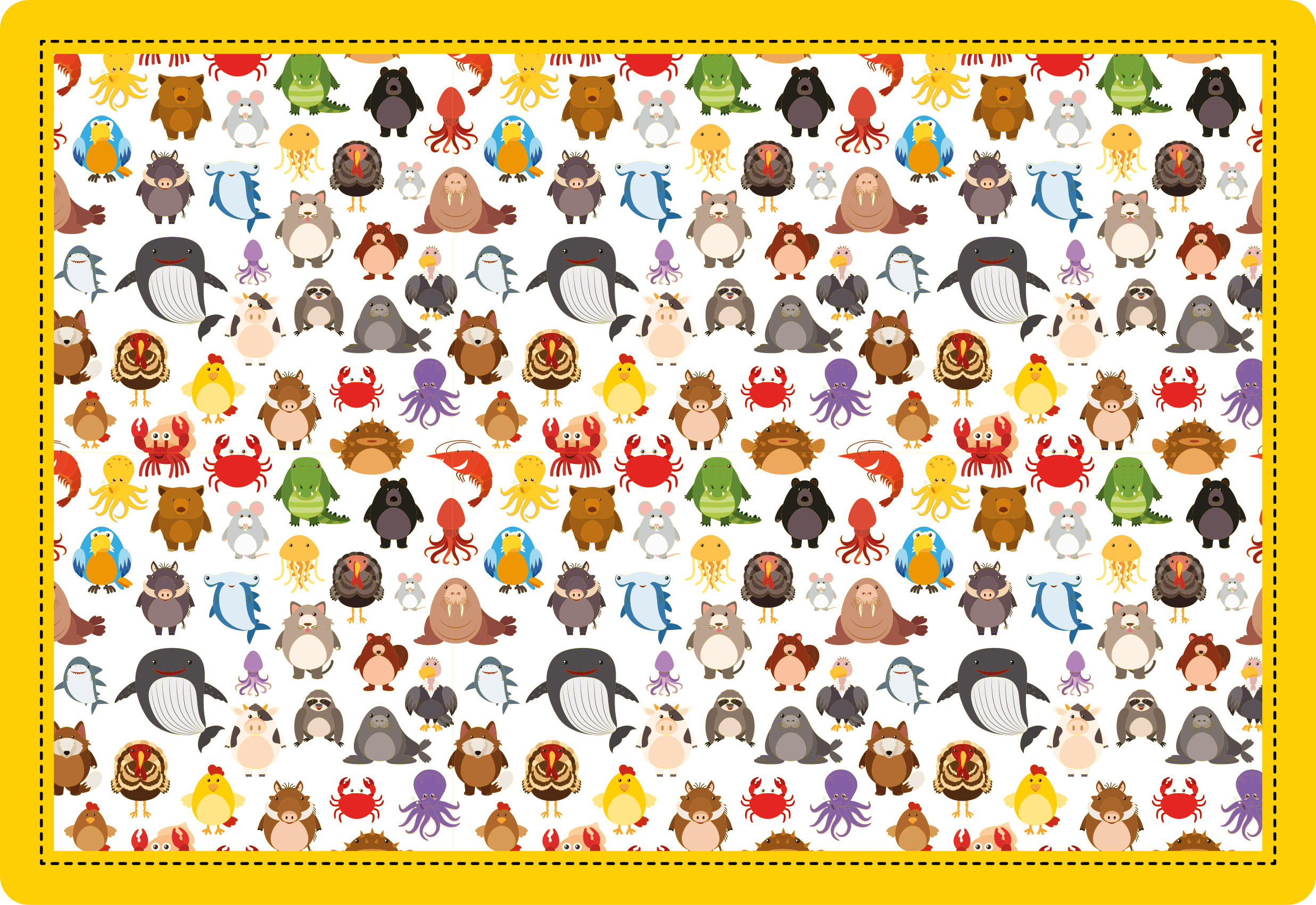 Adorable Wildlife Figures animal vinyl rug - TenStickers