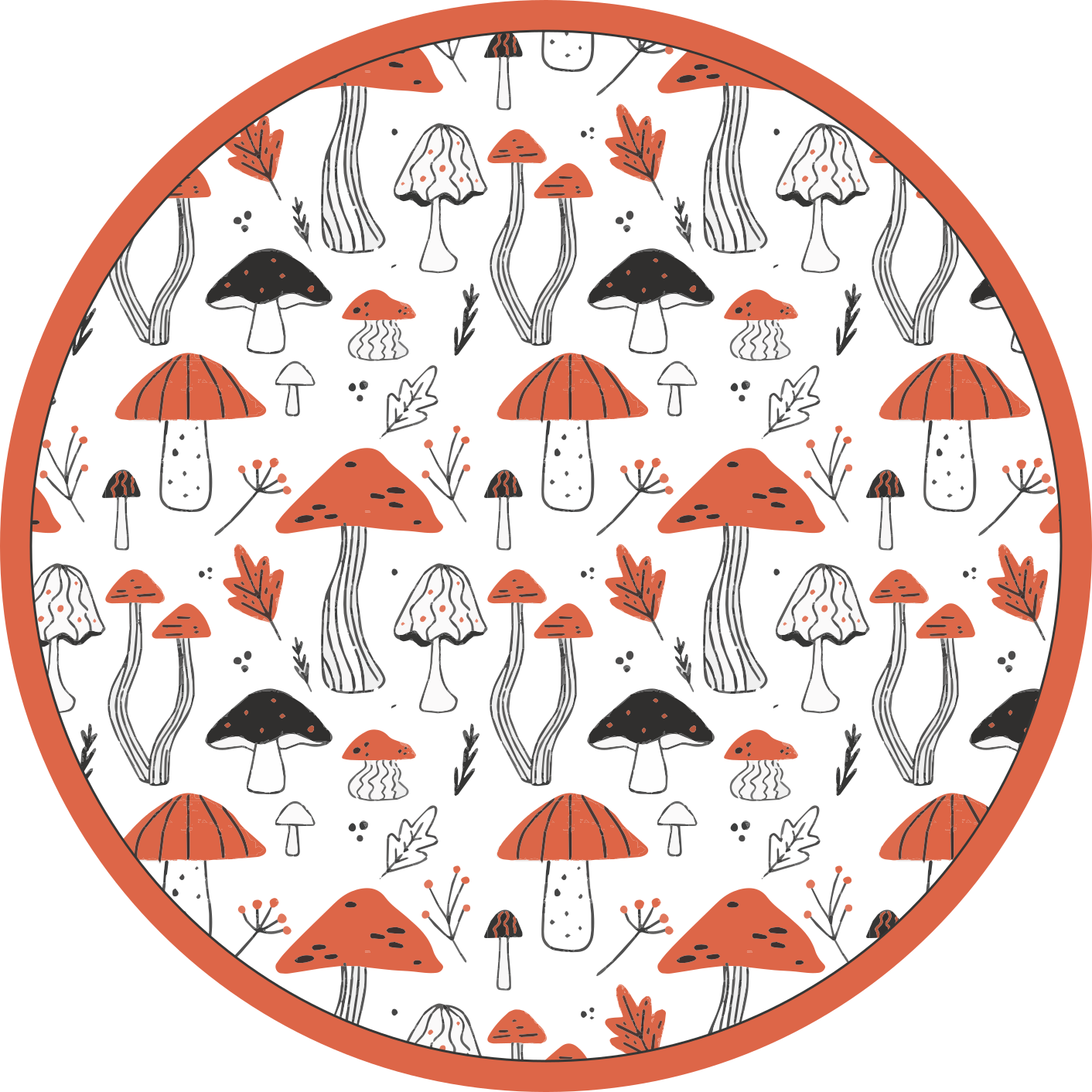 Nature vinyl rug mushroom fantasy world - TenStickers