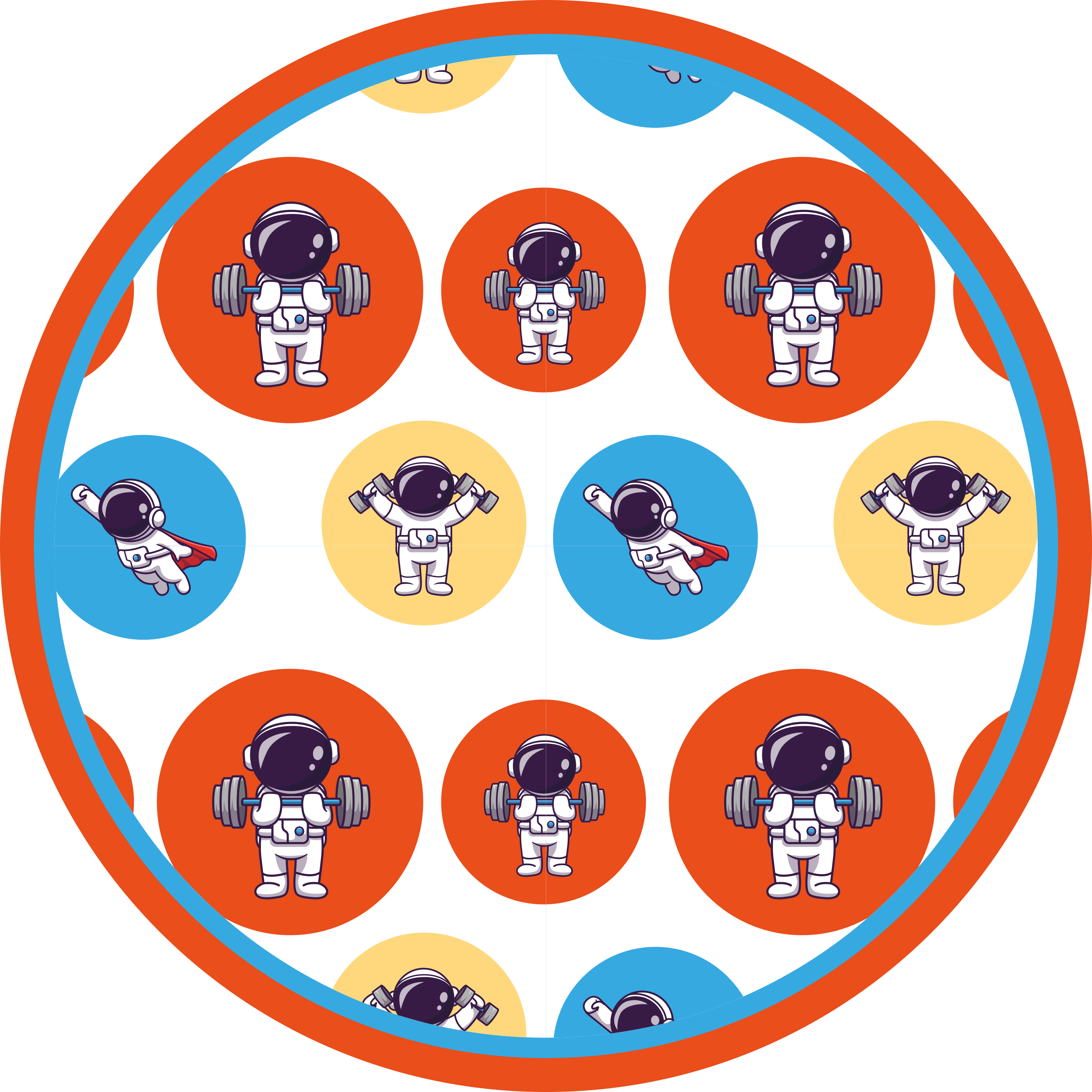 Astronaut fitness kids vinyl rug - TenStickers