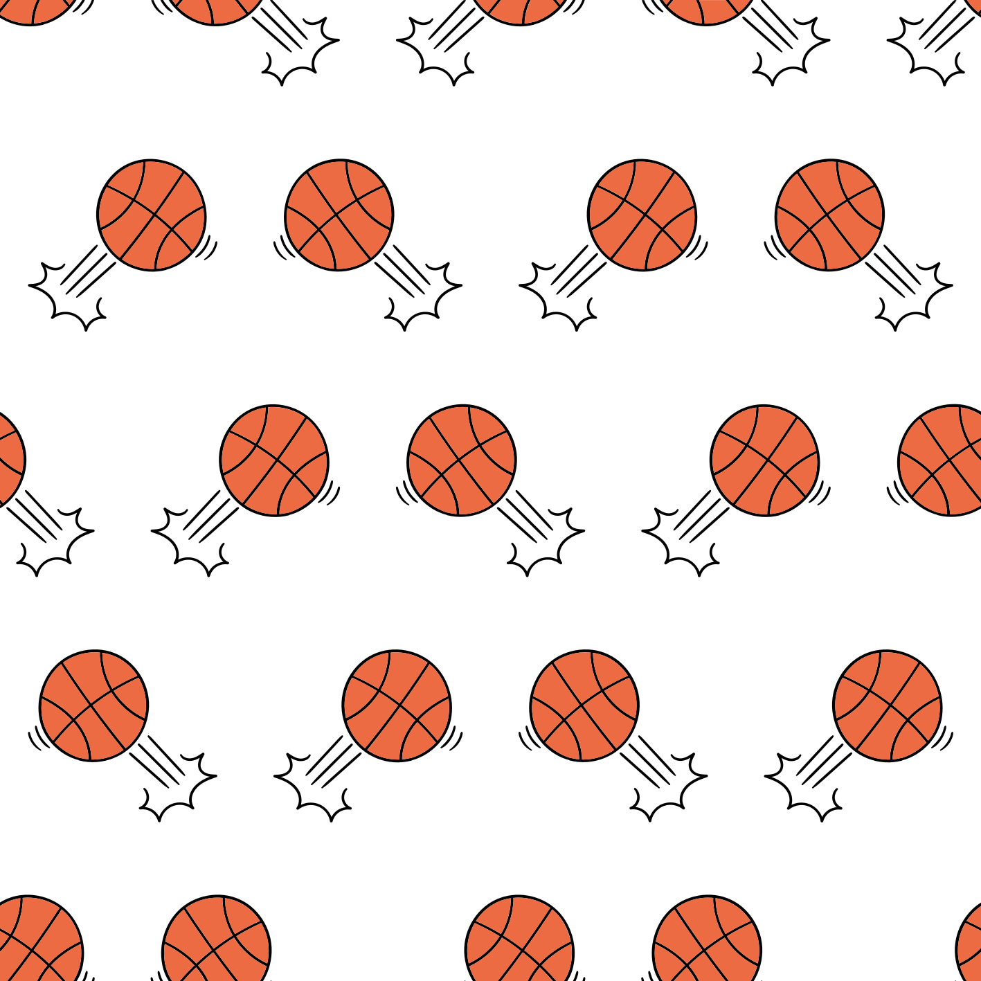 Basketball Motion Pattern kids vinyl rug - TenStickers